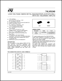 datasheet for 74LVX240TTR by SGS-Thomson Microelectronics
