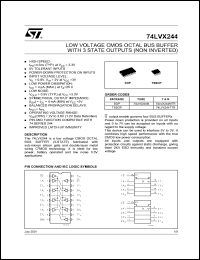 datasheet for 74LVX244TTR by SGS-Thomson Microelectronics