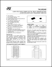 datasheet for 74LVX245TTR by SGS-Thomson Microelectronics