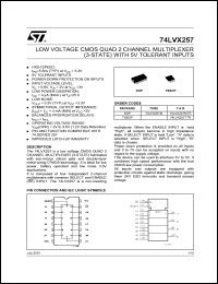 datasheet for 74LVX257MTR by SGS-Thomson Microelectronics