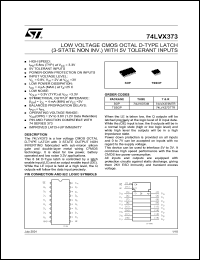 datasheet for 74LVX373MTR by SGS-Thomson Microelectronics