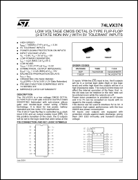 datasheet for 74LVX374MTR by SGS-Thomson Microelectronics