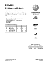 datasheet for SN74LS259M by ON Semiconductor