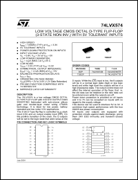 datasheet for 74LVX574M by SGS-Thomson Microelectronics