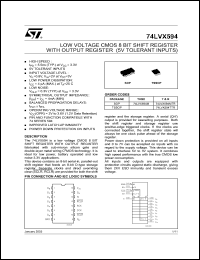 datasheet for 74LVX594M by SGS-Thomson Microelectronics