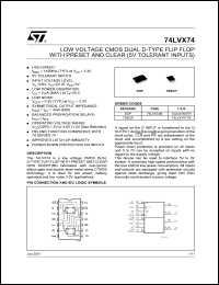 datasheet for 74LVX74M by SGS-Thomson Microelectronics