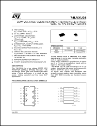 datasheet for 74LVXU04MTR by SGS-Thomson Microelectronics