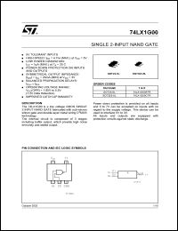 datasheet for 74LX1G00CTR by SGS-Thomson Microelectronics