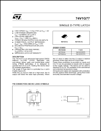 datasheet for 74V1G77CTR by SGS-Thomson Microelectronics