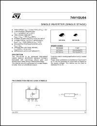 datasheet for 74V1GU04CTR by SGS-Thomson Microelectronics