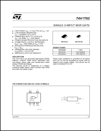 datasheet for 74V1T02CTR by SGS-Thomson Microelectronics