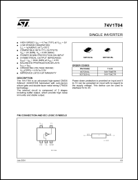 datasheet for 74V1T04STR by SGS-Thomson Microelectronics