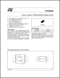 datasheet for 74V2G03CTR by SGS-Thomson Microelectronics
