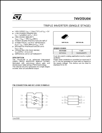 datasheet for 74V2GU04CTR by SGS-Thomson Microelectronics