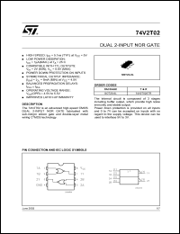 datasheet for 74V2T02CTR by SGS-Thomson Microelectronics