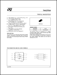 datasheet for 74V2T04CTR by SGS-Thomson Microelectronics