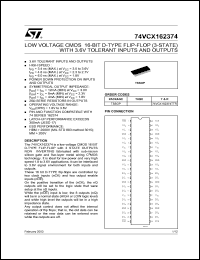datasheet for 74VCX162374TTR by SGS-Thomson Microelectronics