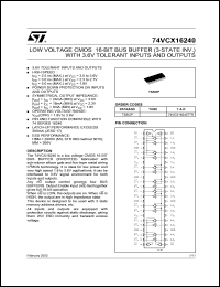 datasheet for 74VCX16240TTR by SGS-Thomson Microelectronics