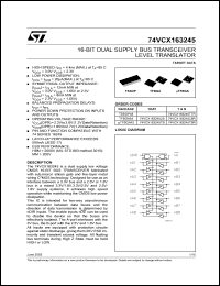 datasheet for 74VCX163245TTR by SGS-Thomson Microelectronics