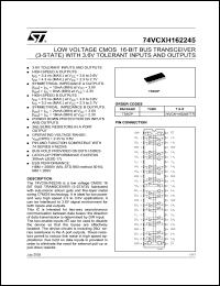 datasheet for 74VCXH162245TTR by SGS-Thomson Microelectronics