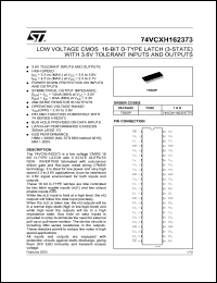 datasheet for 74VCXH162373TTR by SGS-Thomson Microelectronics