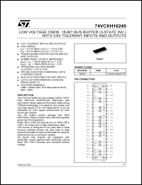 datasheet for 74VCXH16240TTR by SGS-Thomson Microelectronics