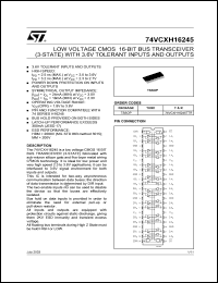 datasheet for 74VCXH16245TTR by SGS-Thomson Microelectronics