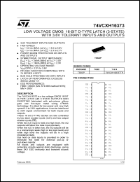 datasheet for 74VCXH16373TTR by SGS-Thomson Microelectronics