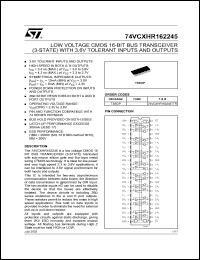 datasheet for 74VCXHR162245TTR by SGS-Thomson Microelectronics