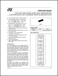 datasheet for 74VCXR162245TTR by SGS-Thomson Microelectronics