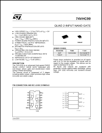 datasheet for 74VHC00TTR by SGS-Thomson Microelectronics