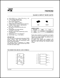 datasheet for 74VHC02M by SGS-Thomson Microelectronics