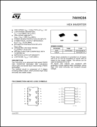 datasheet for 74VHC04MTR by SGS-Thomson Microelectronics