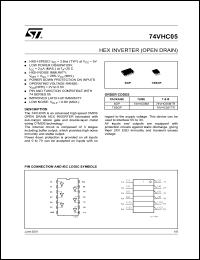 datasheet for 74VHC05M by SGS-Thomson Microelectronics