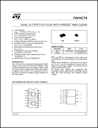 datasheet for 74VHC74MTR by SGS-Thomson Microelectronics