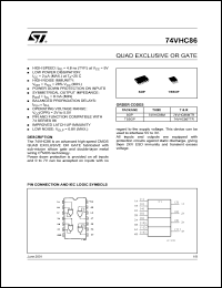 datasheet for 74VHC86MTR by SGS-Thomson Microelectronics