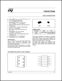 datasheet for 74VHCT04AMTR by SGS-Thomson Microelectronics