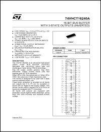 datasheet for 74VHCT16240ATTR by SGS-Thomson Microelectronics
