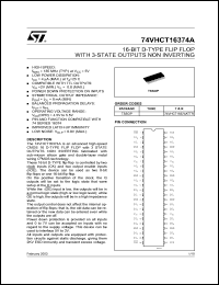 datasheet for 74VHCT16374ATTR by SGS-Thomson Microelectronics