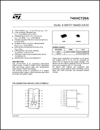 datasheet for 74VHCT20AM by SGS-Thomson Microelectronics