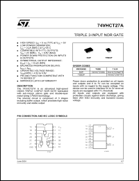 datasheet for 74VHCT27AMTR by SGS-Thomson Microelectronics