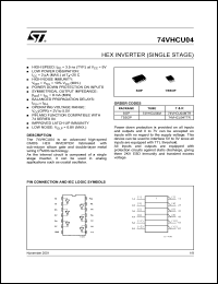 datasheet for 74VHCU04TTR by SGS-Thomson Microelectronics