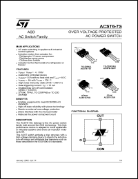 datasheet for ACST6-7SR by SGS-Thomson Microelectronics
