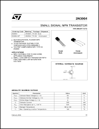 datasheet for 2N3904-AP by SGS-Thomson Microelectronics