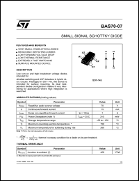 datasheet for BAS70-07FILM by SGS-Thomson Microelectronics