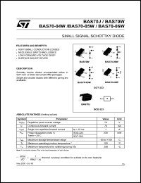 datasheet for BAS70JFILM by SGS-Thomson Microelectronics