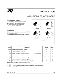 datasheet for BAT54AFILM by SGS-Thomson Microelectronics