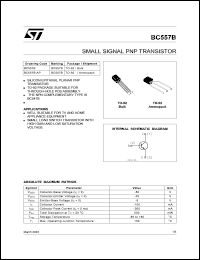 datasheet for BC557B-AP by SGS-Thomson Microelectronics