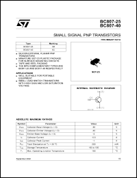 datasheet for BC807-25 by SGS-Thomson Microelectronics