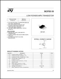 datasheet for BCP55-16 by SGS-Thomson Microelectronics